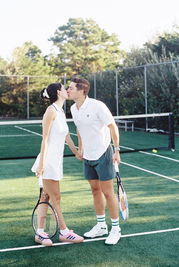 tennis themed engagement photos