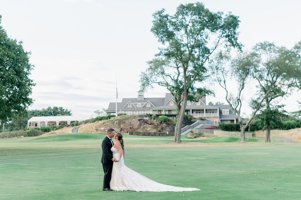 wedding portraits on the golf course at Tedesco Country Club in Marblehead