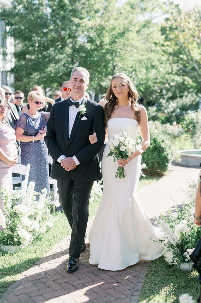 Outdoor garden ceremony at the Daniel Fisher House on Martha's Vineyard