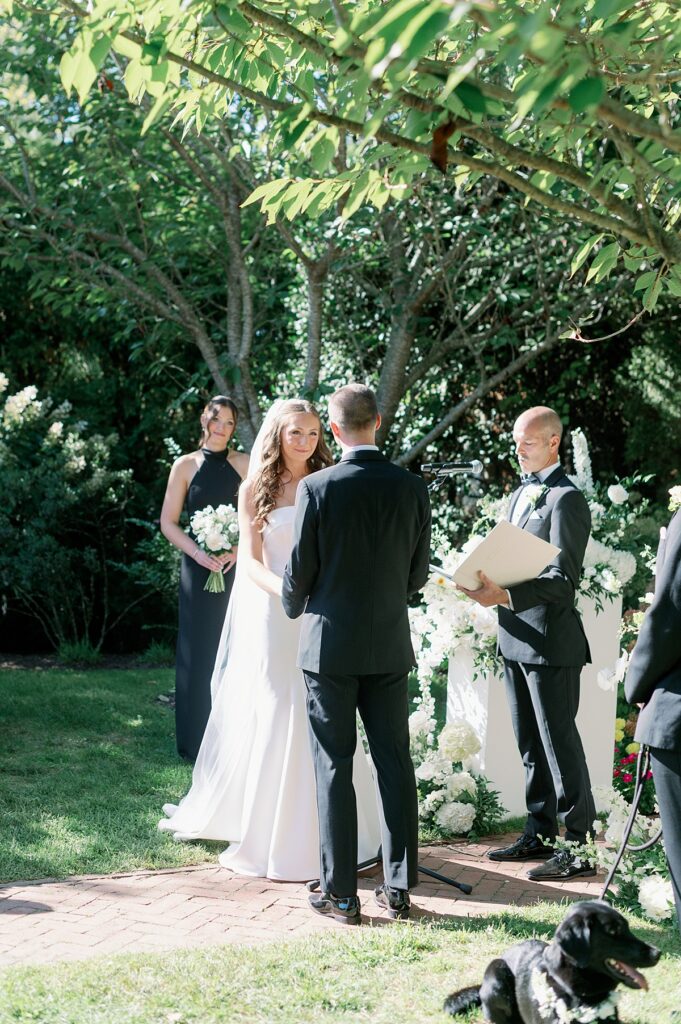 garden ceremony at the Daniel Fisher House